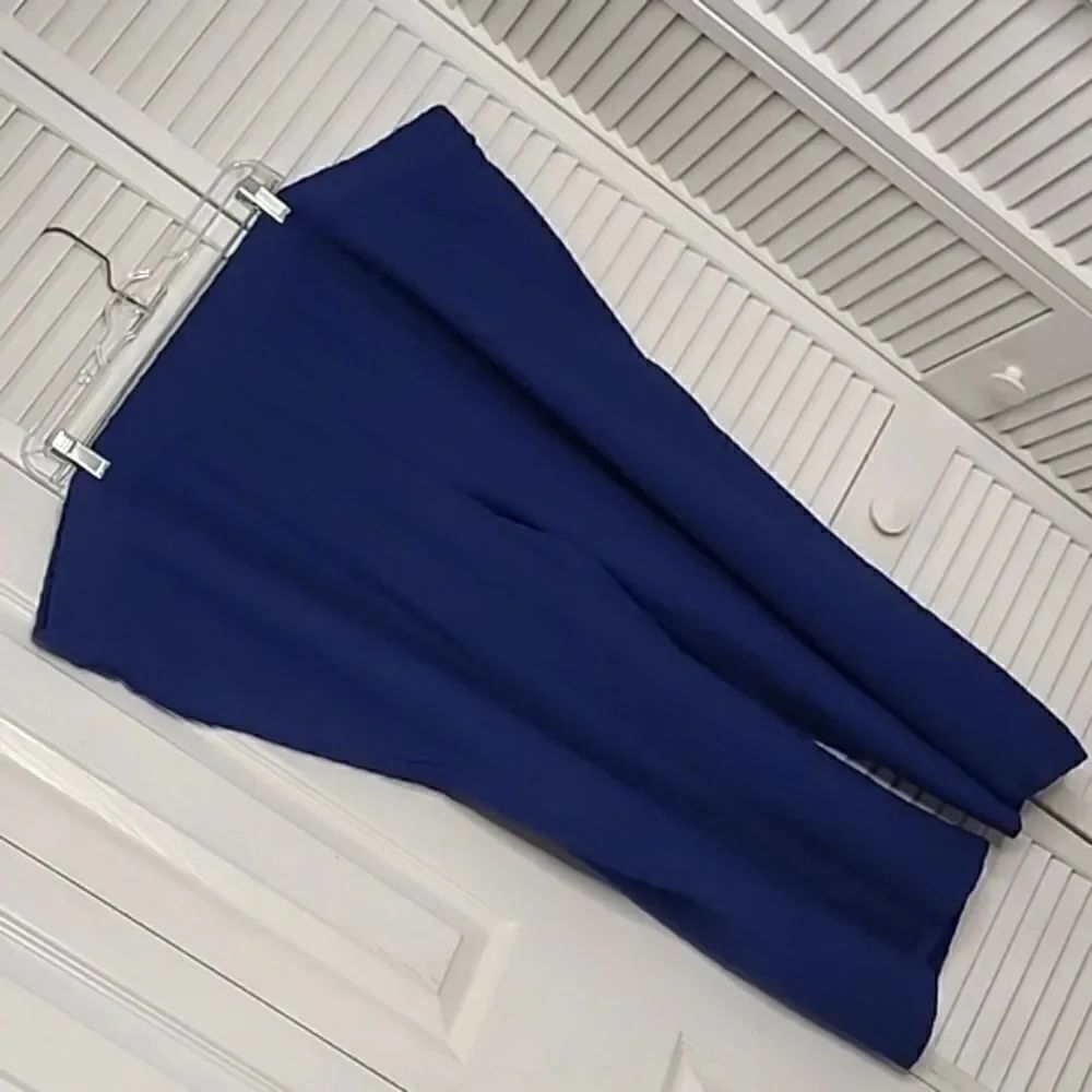ISAAC MIZRAHI LIVE! SZ 4XP navy blue eyelet lined elastic band pants